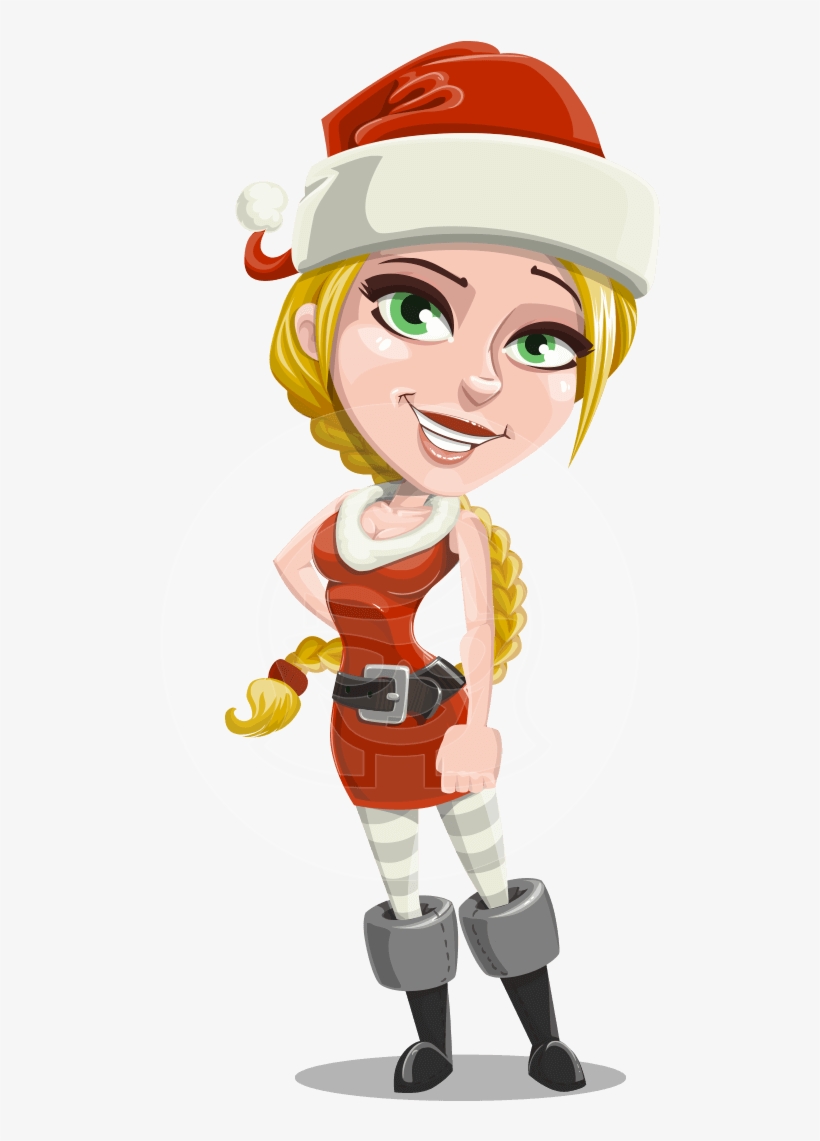 Mary Mistletoe - Woman Christmas Cartoon Png, transparent png download