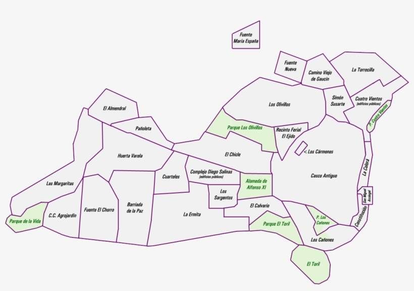 San Roque Casco Barrios Y Calles - Diagram, transparent png download