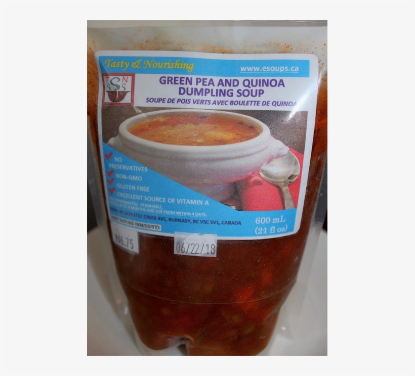Green Pea And Quinoa Dumpling Soup - Dish, transparent png download