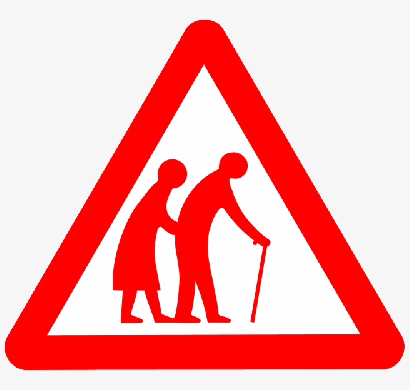 Old, Sign, Symbol, People, Person, Cartoon, Signs - Triangle Street Sign With Hand, transparent png download