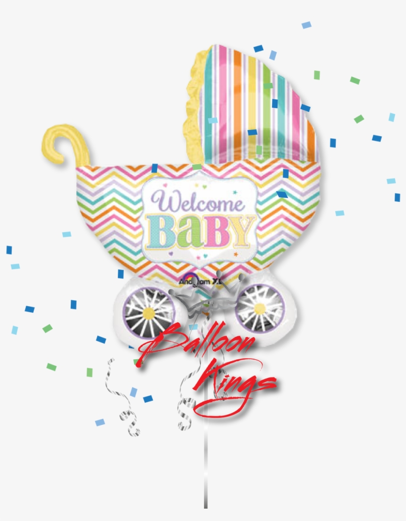 Baby Stroller - Foil Supershape Welcome Baby Pram Foil Balloon, transparent png download