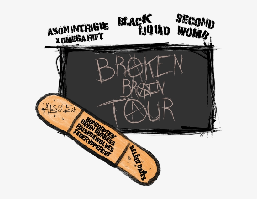 Broken Brain Tour Flyer Epk Image - Writing, transparent png download