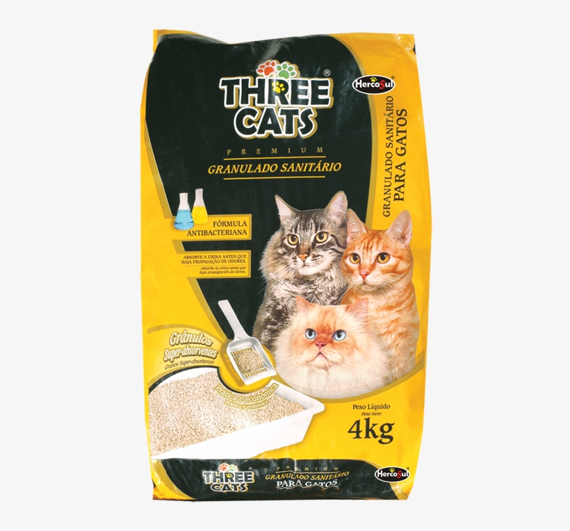 5bb7712b089bd Three Cats Granulado Frente - Areia Sanitaria Three Cats, transparent png download