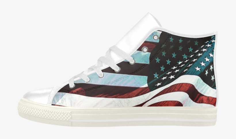 A Abstract Waving Usa Flag Aquila High Top Microfiber - Skate Shoe, transparent png download