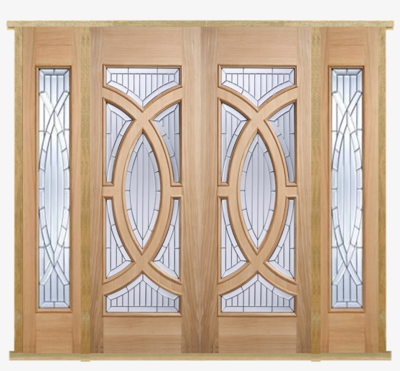 Moda Doors External Majestic Oak Ig Zinc Double Entrance - Home Door, transparent png download