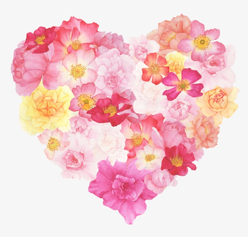 Painting T Shirt Watercolour Flower Tshirt Transprent - Watercolor Rose Heart, transparent png download