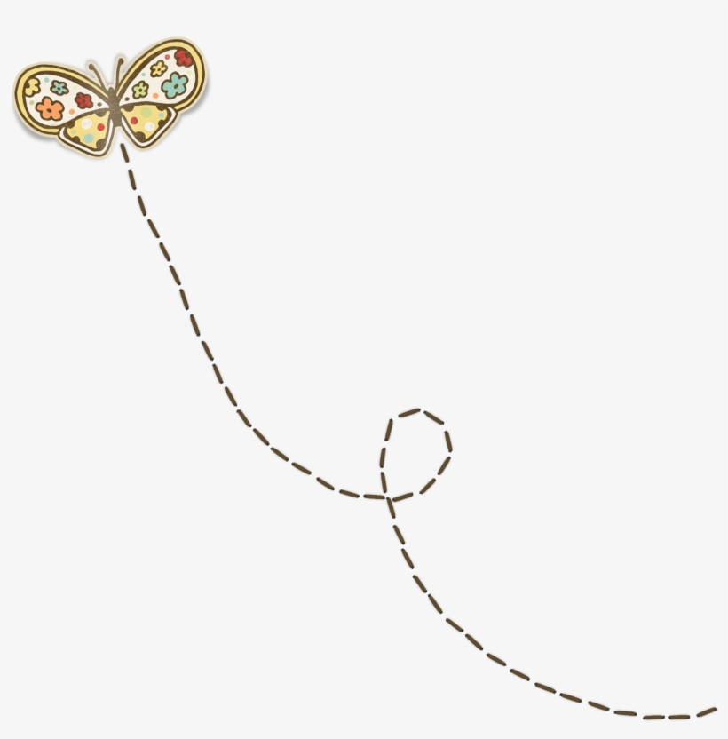 Scrapbook Png - Butterfly And Trail Clip Art, transparent png download