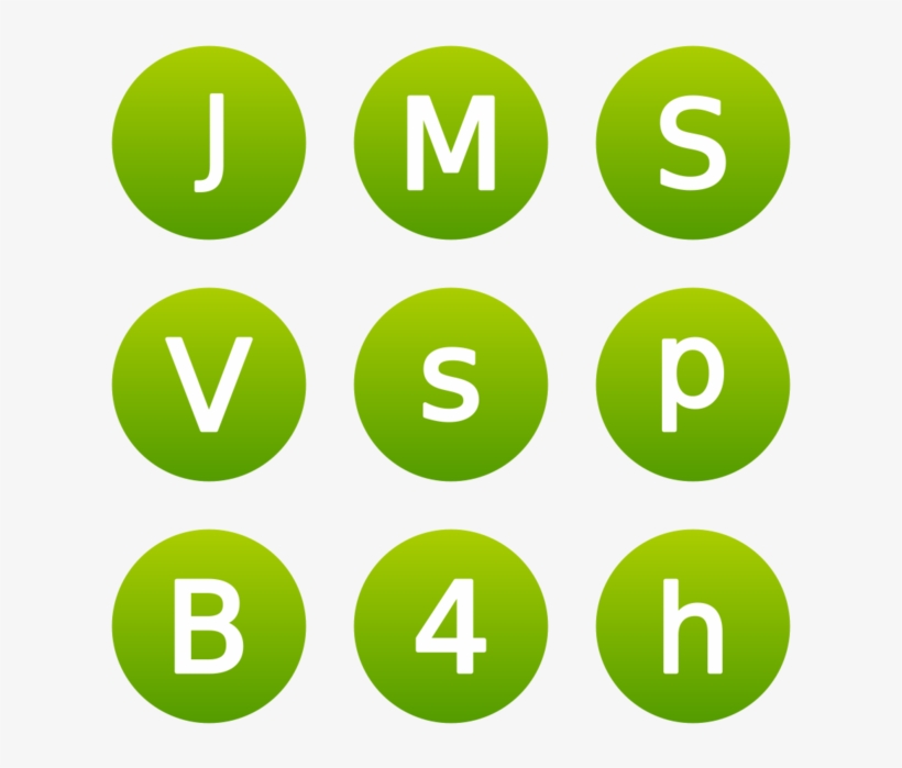 Alphanum Icon In Style Flat Circle White On Green Gradient - Circle, transparent png download