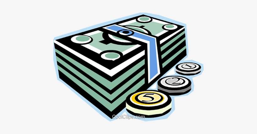 Dollar Bills And Coins Royalty Free Vector Clip Art - Rise Stage In Fashion, transparent png download