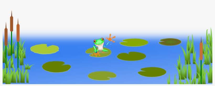 Frog On Bluish Pond Png Clip Arts For Web - Pond Scene Clip Art, transparent png download