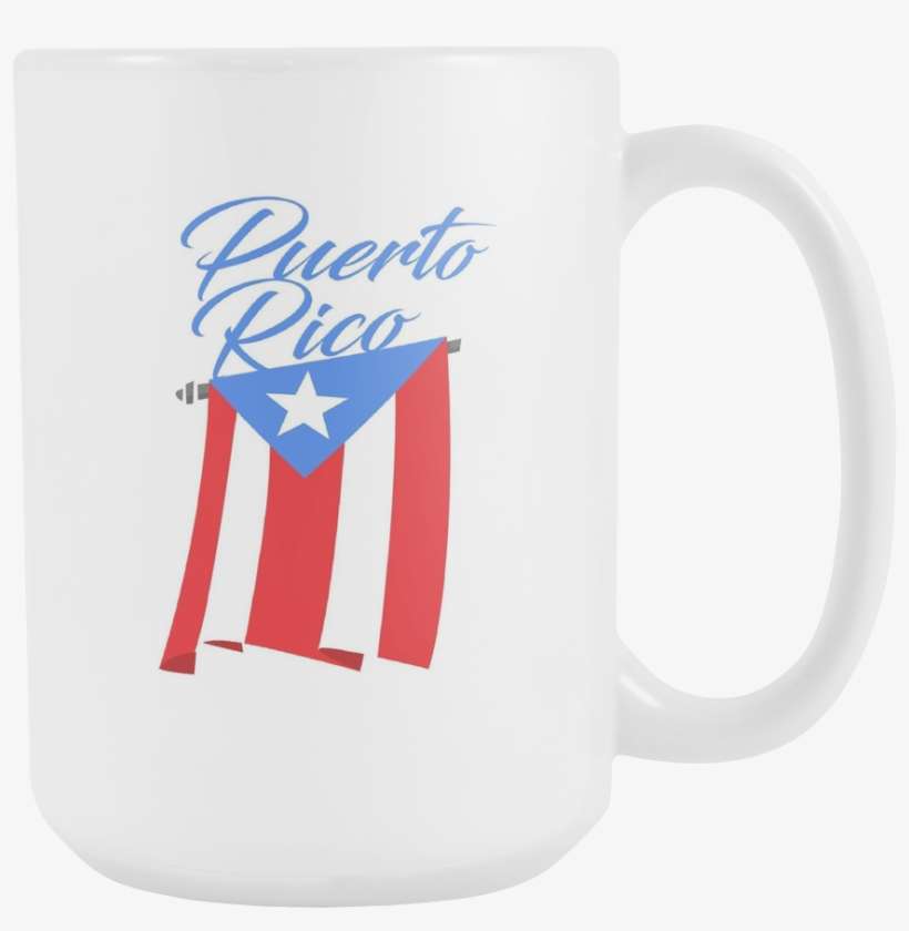 Big Puerto Rican Flag On Puerto Rican White Ceramic - Mug, transparent png download