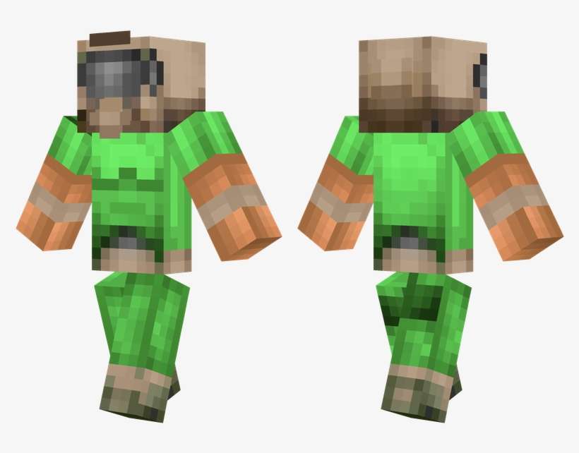Doom Guy - Green And Black Minecraft Skins, transparent png download