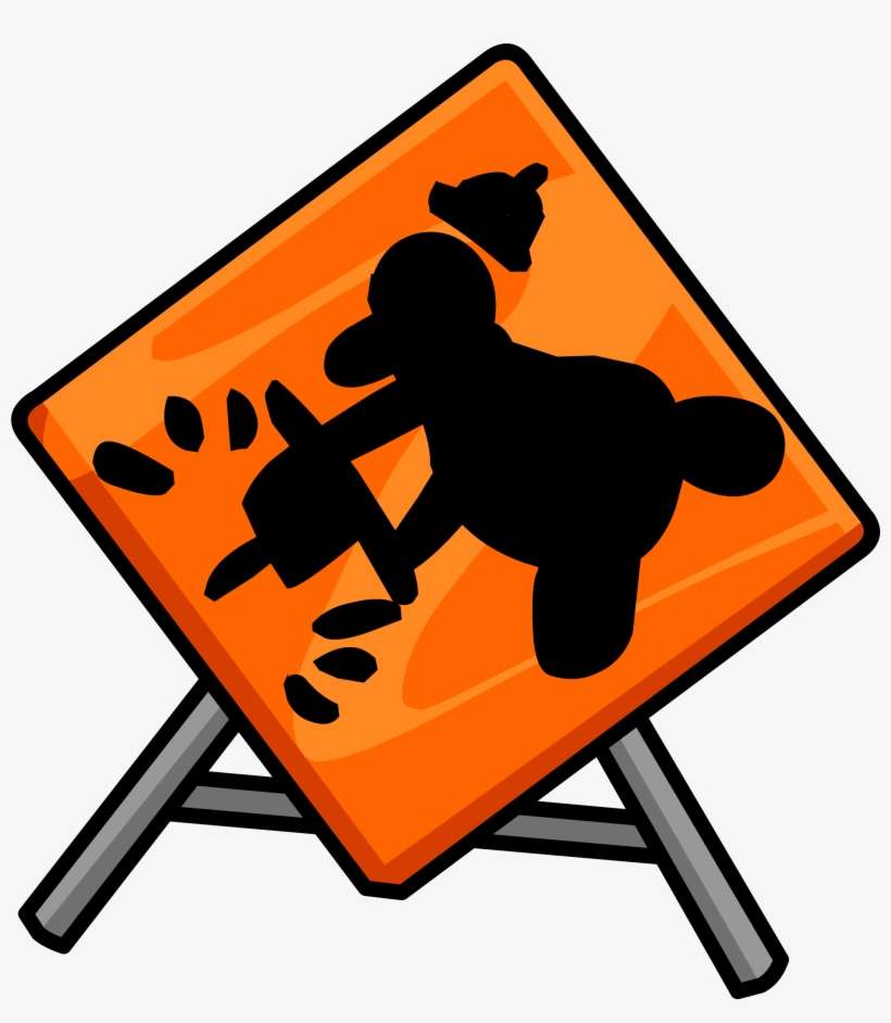 Construction Sign - Png - Club Penguin Under Construction, transparent png download