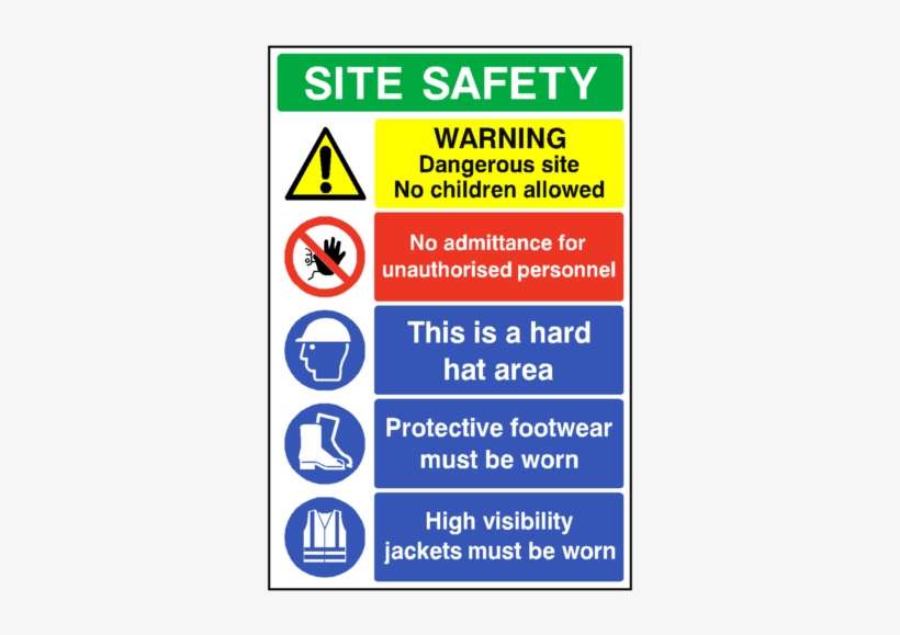 Construction Site Safety Sign Pvc Safety Signs - Sign Shed Tss7761 Site Safety Sign - Construction Work, transparent png download