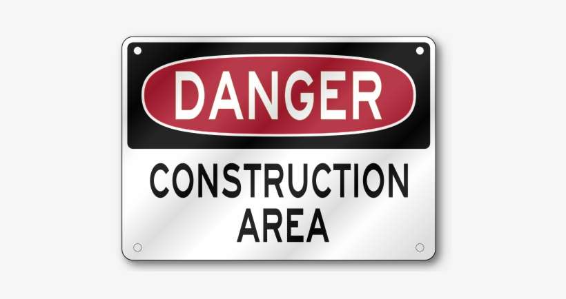 Construction Area Safety Sign - Brady 42824 Warning Sign,hard Hat Area,10x14,english, transparent png download