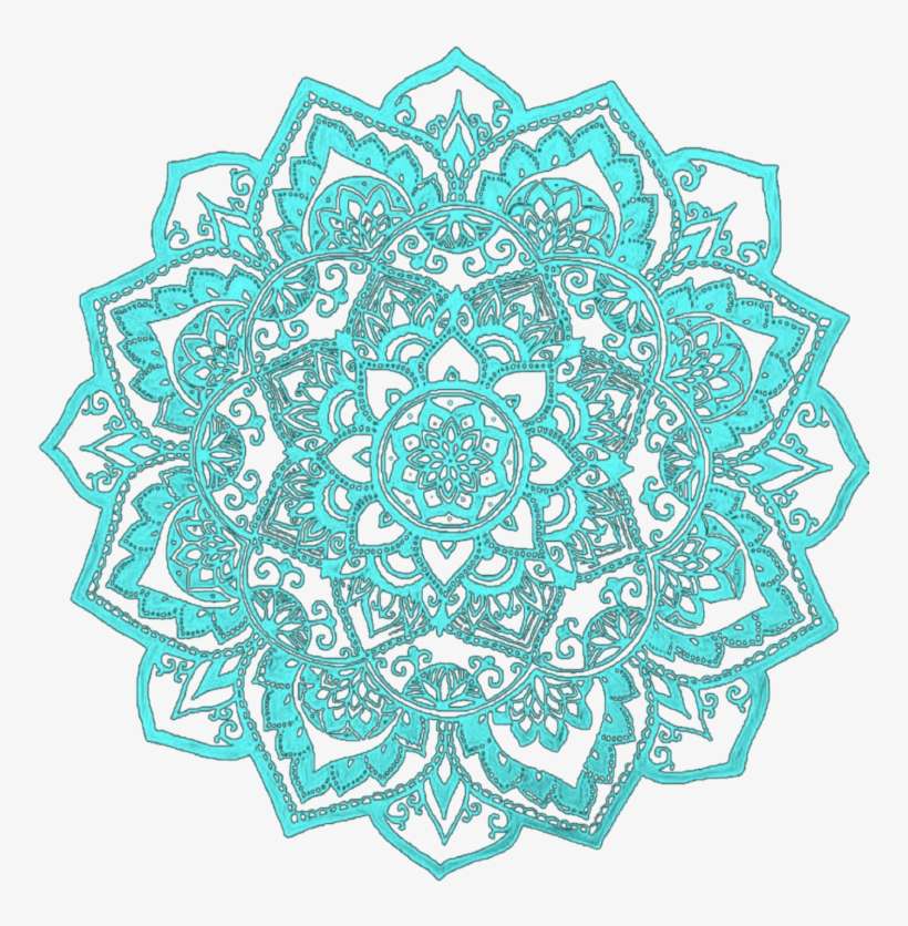 Ftestickers Pattern Lace Teal Blue - Mandala Transparent Tumblr Pink, transparent png download