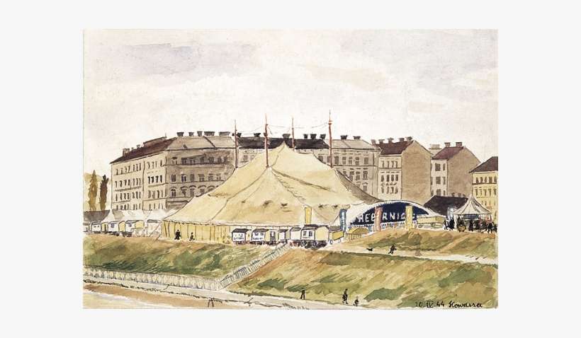 Pencil And Watercolour On Drawing Paper With Borders - Circus, transparent png download