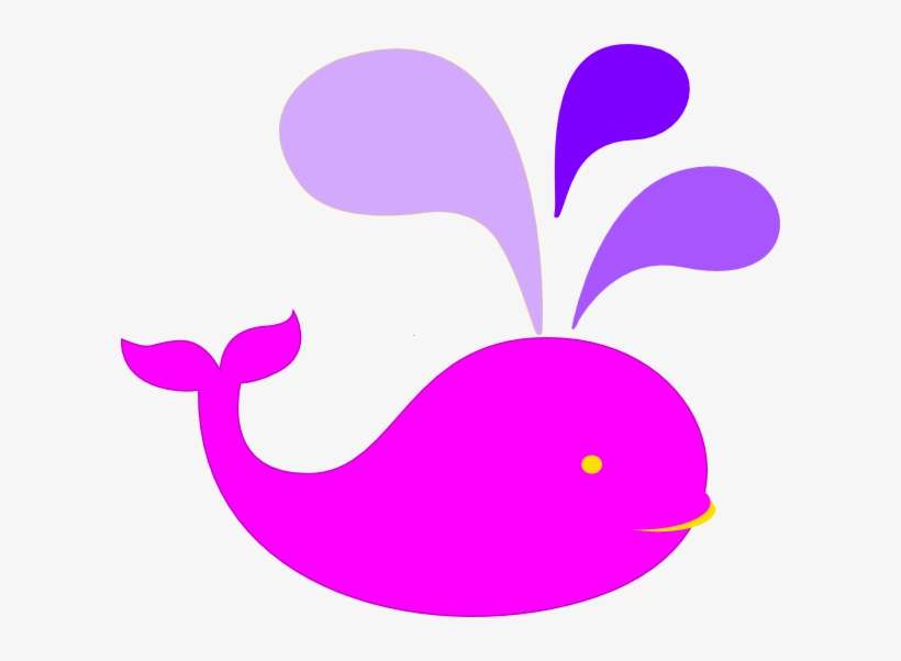 Pink Whale And Purple Water Clip Art - Purple And Pink Whale, transparent png download