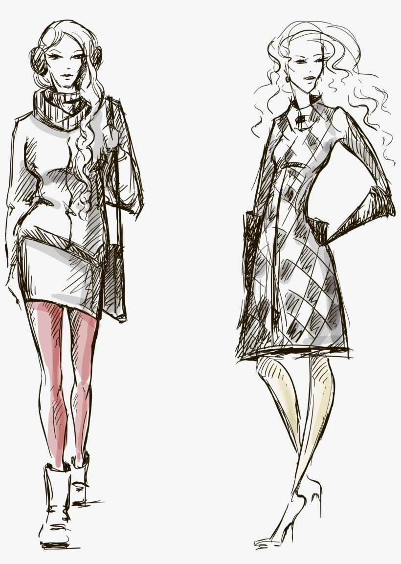 Fashion Illustration Drawing Illustration - Fashion Illustration Winter, transparent png download