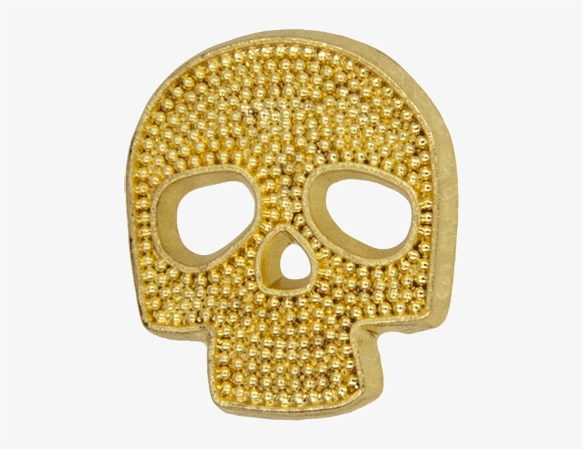 Mini Skull Pin , Gold - Face Mask, transparent png download