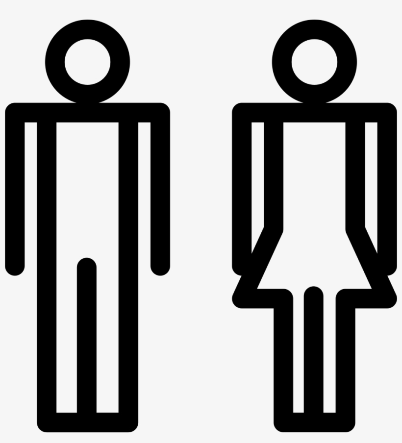 Standing Male And Female Outline Comments - Male And Female Outline Icon, transparent png download