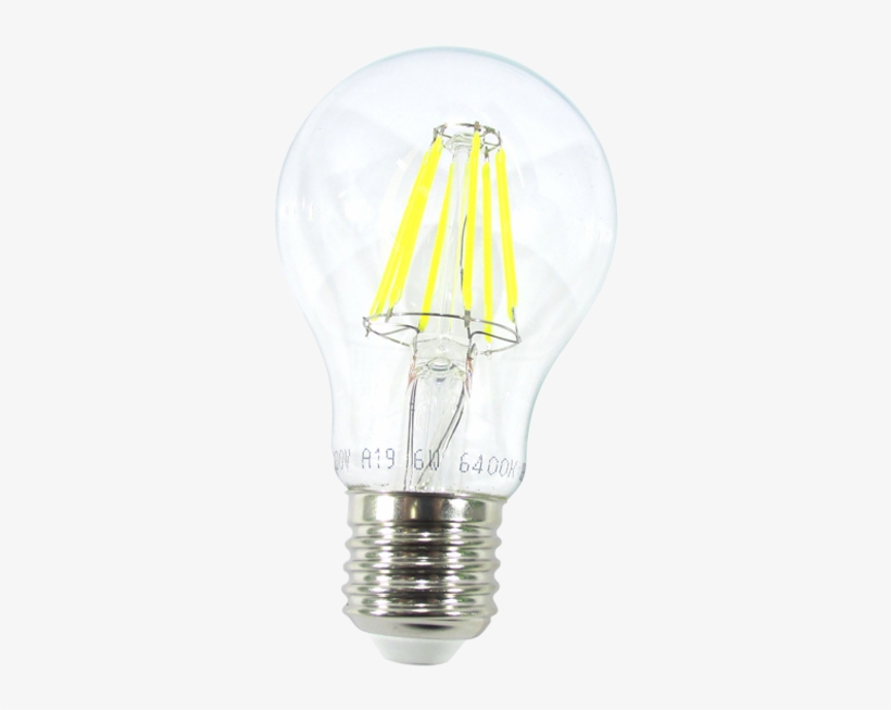 Bombillo Led Luz Cálida Con Filamento 6w - Compact Fluorescent Lamp, transparent png download