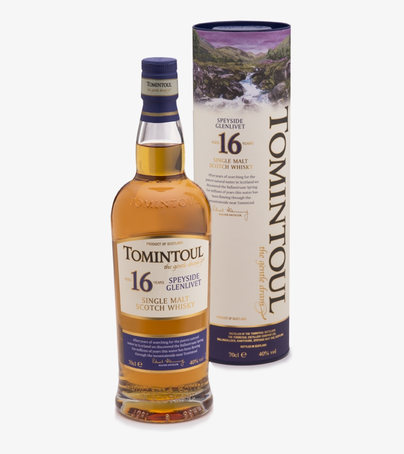 Tomintoul 16yr Old Speyside Glenlivet Single Malt Scotch - Top Single Malt Scotch, transparent png download