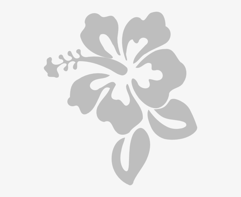 Hibiscus Grey Clip Art At Clker - Hibiscus Clip Art, transparent png download