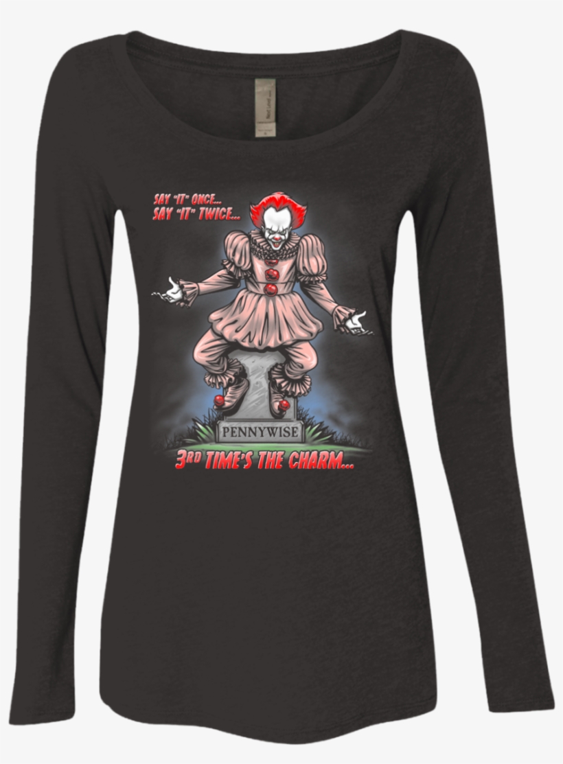 Pennywise The Dancing Clown Women's Triblend Long Sleeve - Long-sleeved T-shirt, transparent png download