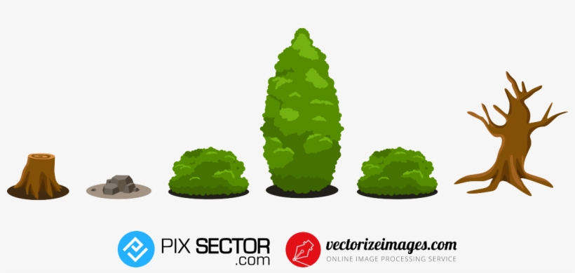 Free Bush Vector - Christmas Tree, transparent png download