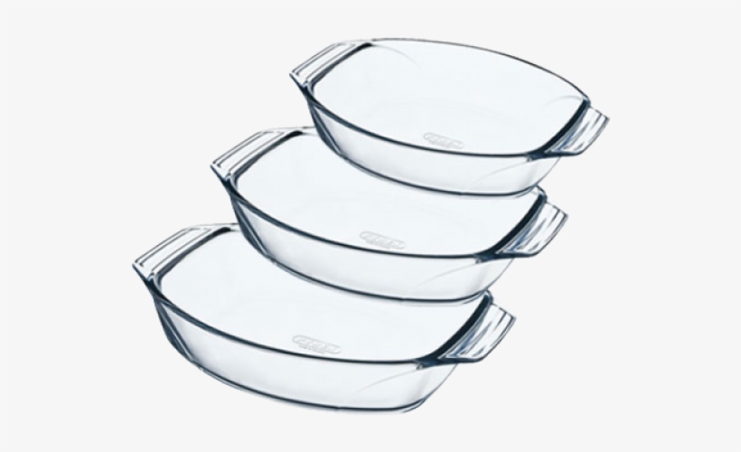 Pyrex Set Of 3 Oval Roasters - Ceramic, transparent png download