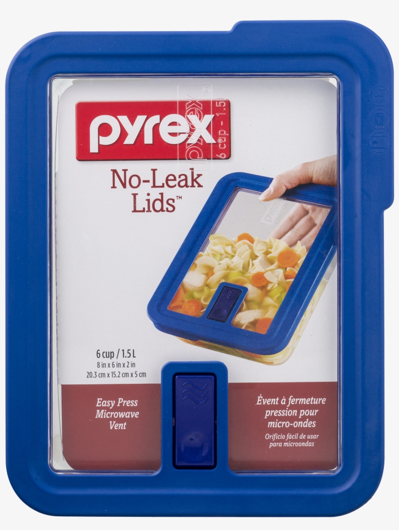 Pyrex No Leak Clear 6 Cup Rectangle Glass Storage Set - Memory Card, transparent png download