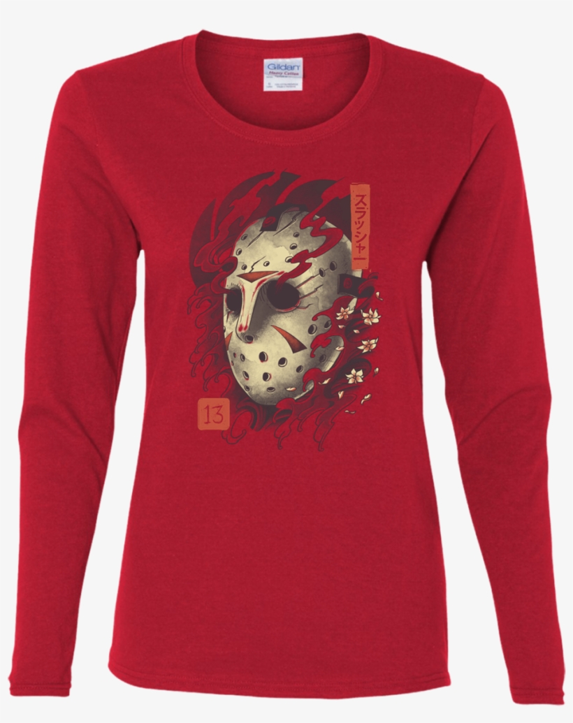 Oni Jason Mask Women's Long Sleeve T-shirt - Long-sleeved T-shirt, transparent png download