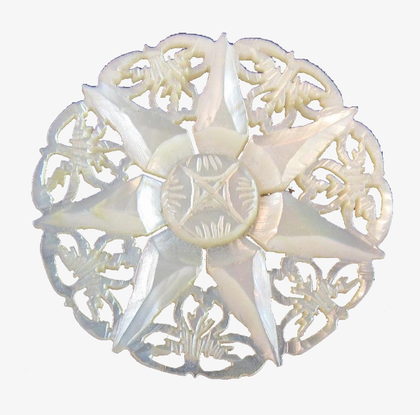 Bethlehem Carved Mother Of Pearl Openwork Star Pin - Badge, transparent png download