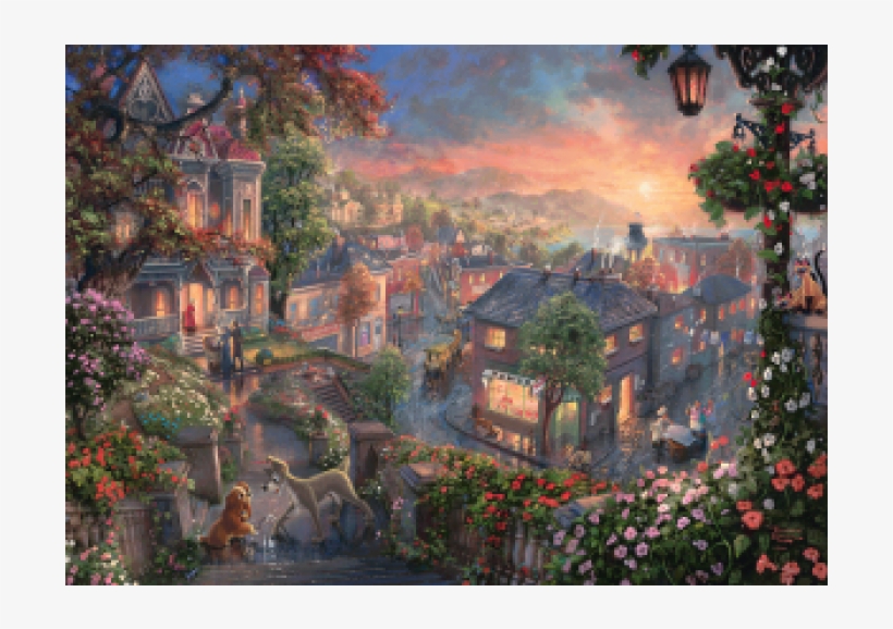 Пъзел Lady And The Tramp - Lady And The Tramp Canvas, transparent png download