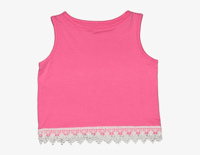Ciara Top Pink With Crochet Lace Trim - Active Tank, transparent png download