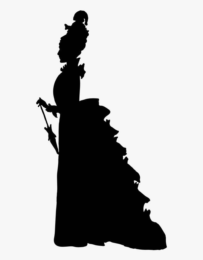 1874 Fashion Silhouette - Victorian Woman Silhouette Png, transparent png download