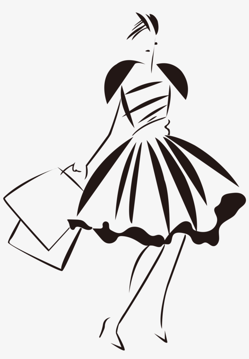 Art Abstract Model Silhouette Png And Vector Image - Sunday Is For Shopping Quote, transparent png download