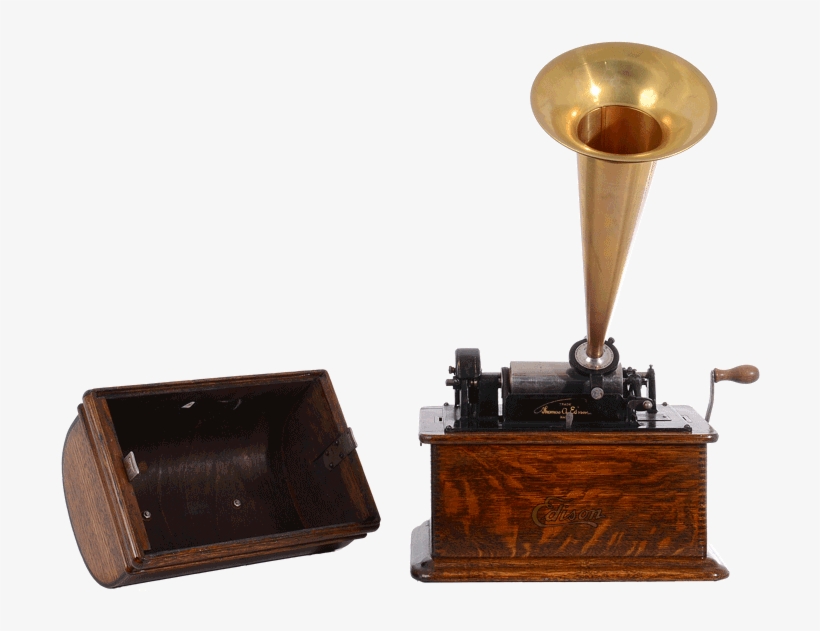 Antique American Edison Standard Oak Phonograph With - Trunk, transparent png download