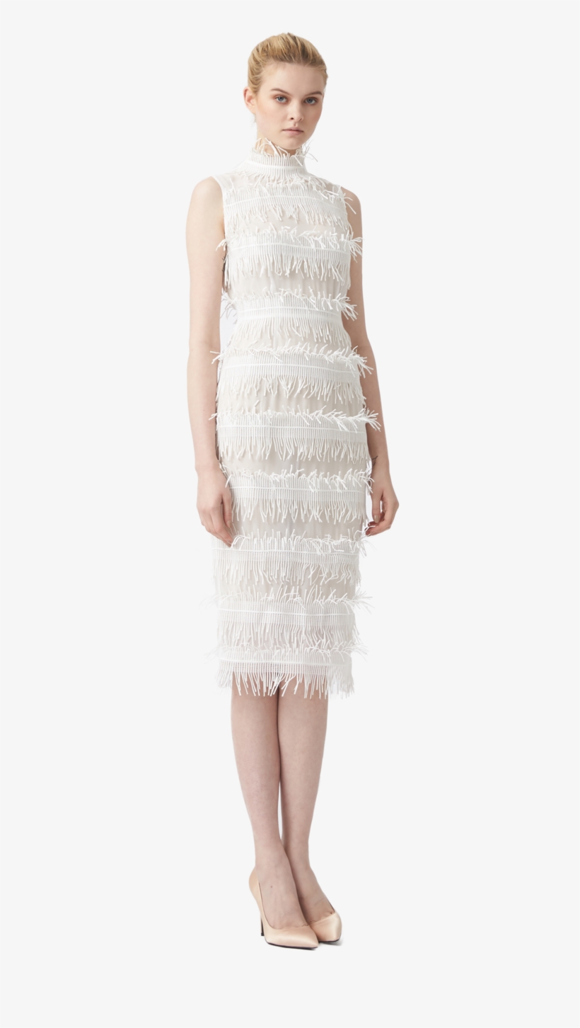 Aijek Rain Lace Trim High Neck Dress - Cocktail Dress, transparent png download