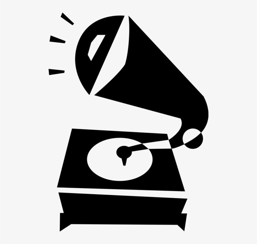 Vector Illustration Of Antique Phonograph Gramophone, transparent png download
