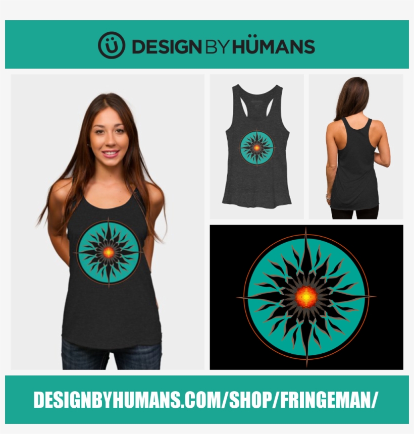 Tribal Sun 8 Racerback Tank By David Manlove - Design By Humans, transparent png download