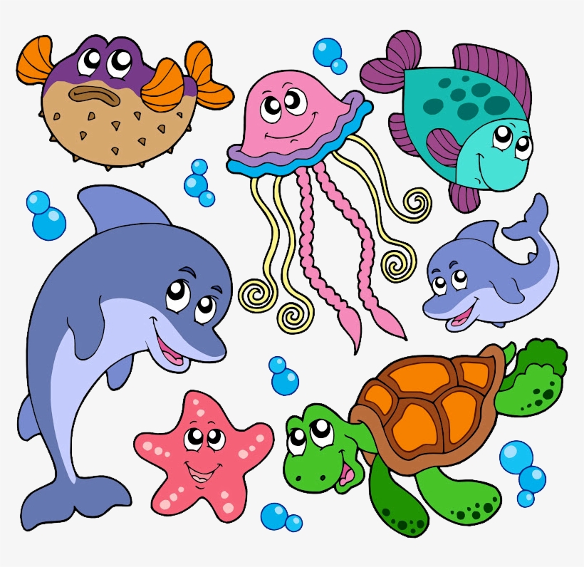 Animais Do Fundo Do Mar Png - Sea Creatures Clip Art, transparent png download