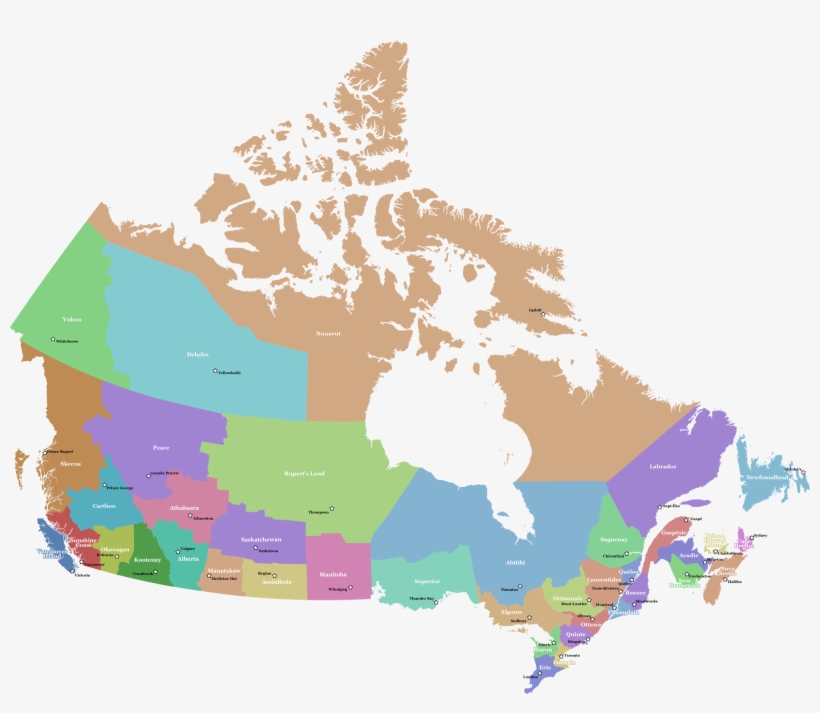 W Rajnq With Map Of The Provinces Canada - Map Of Canada, transparent png download