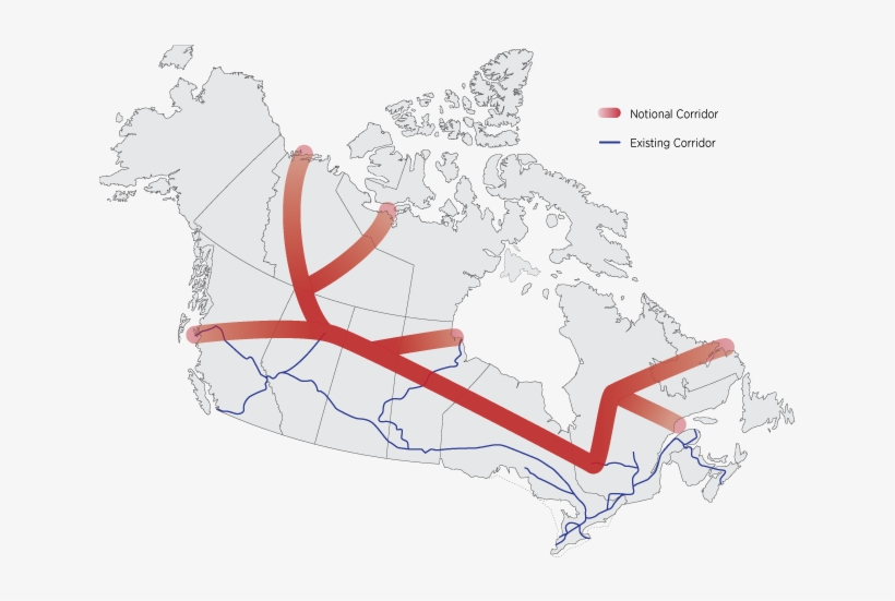 Northern Corridor Map - North America Provinces, transparent png download