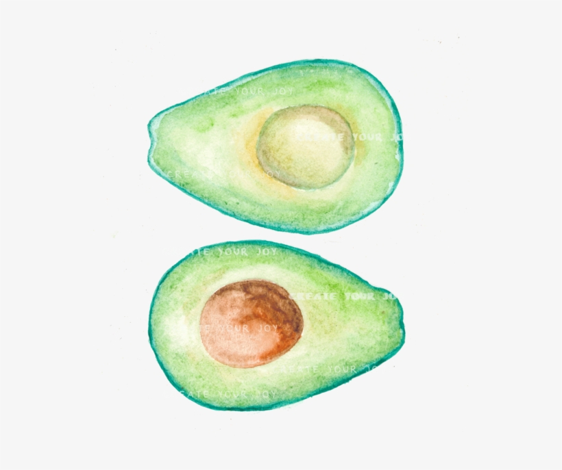 Watercolor Avocado Set Digital Download Png Files - Avocado, transparent png download