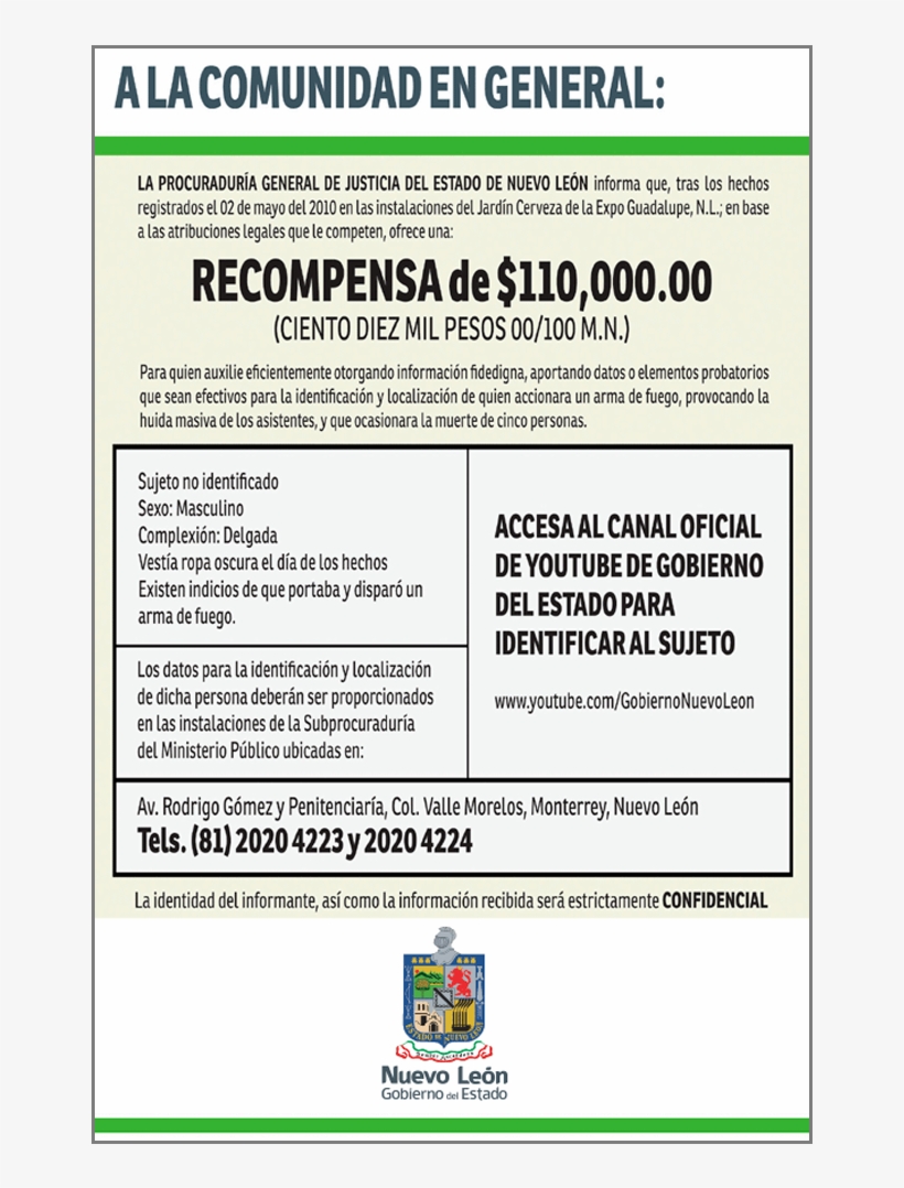 Recompensa - Se Busca - Nuevo Leon, transparent png download