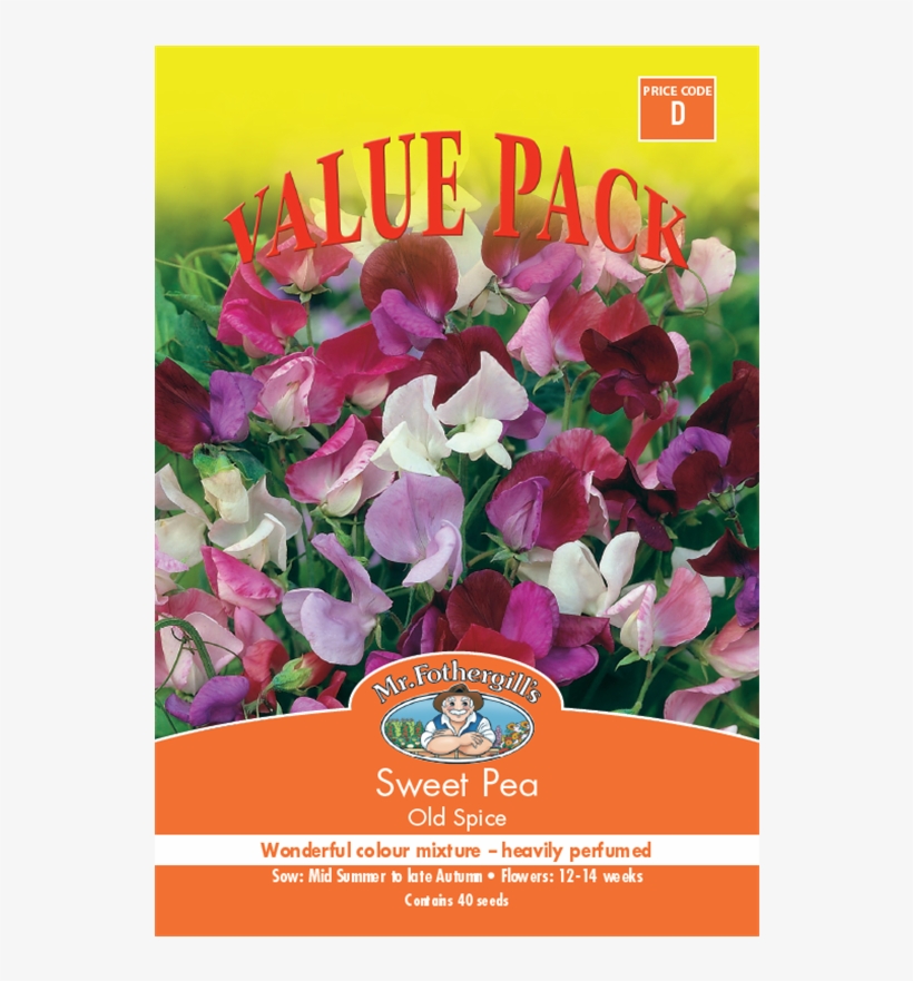 Mr Fothergill's Sweet Pea Old Spice Seeds - Sweet Pea Old Spice Mixed, transparent png download