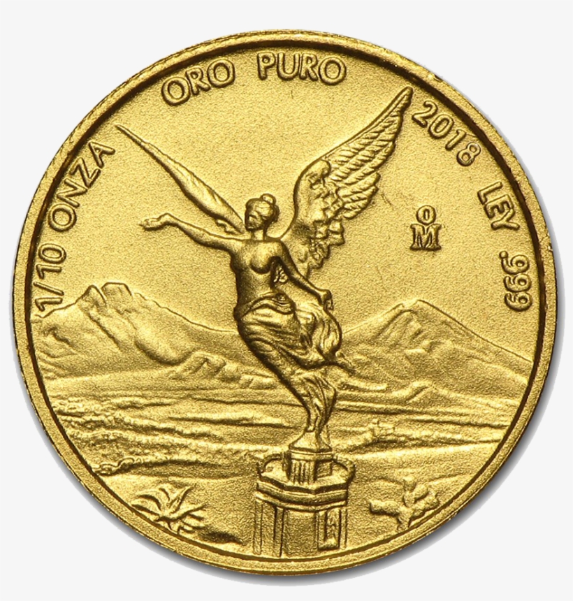2018 Mexican Libertad 1/10oz Gold Coin - Libertad 1 10 Gold 2017, transparent png download