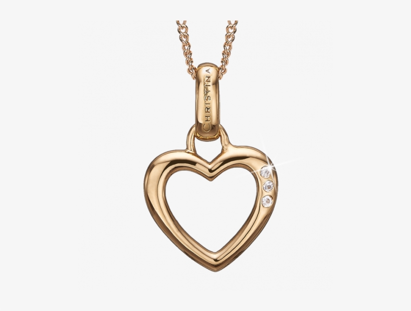 Open Heart Pendant With Topazes And Chain In Gold Plated - Locket, transparent png download